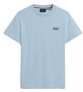 Superdry, T.Shirt Essential Logo EMB Tee, M1011245A, China Blue, L, Man, Adulto