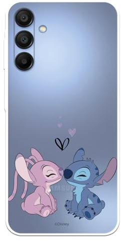 Schutzhülle kompatibel mit Samsung Galaxy A15 5G, offizielles Disney-Angel & Stitch-Kuss, zum Schutz Ihres Handys. Flexible transparente Silikonhülle mit offizieller Lizenz von Lilo & Stitch