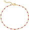 Jenosy 14K Vergoldet Gold Perle Armband Damen Gold Handmade Rose Rote Zirkon Perle Armband für Frauen Mädchen Schmuck