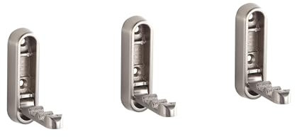 BGL Haken Set, 3 Stück, gebürstet, oval und robust, verstecktes Design, ideal für Jacken, Handtücher und Taschen, für Bad, Küche und Flur