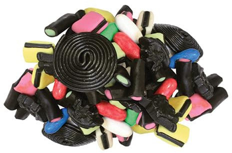 Assortiment de 1 kg de réglisses noires et colorées - Too Régliss' -