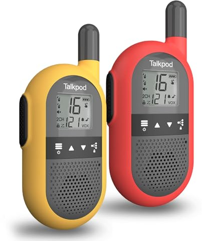 Talkpod F40 Walkie Talkie Kinder Erwachsene, Funkgerät Große Reichweite, 16 Channels Walky Talky, Aufladbar mit Li-ion Akku, Typ-C-Ladekabel für Hausparty Biking Camping Wandern und Abenteuern