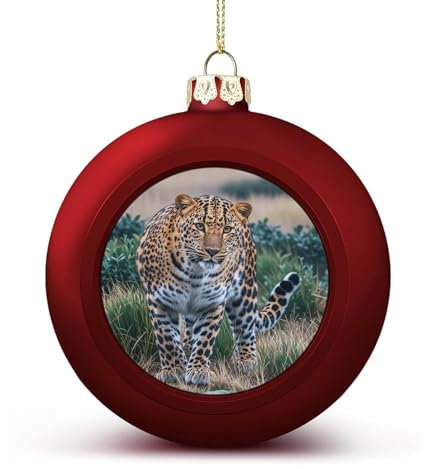 Weihnachtskugeln, gestreift, Leopardenmuster, Weihnachtsbaumschmuck, hängende Kugel für Urlaub, Party, Dekoration, 2 Stück