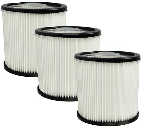 vhbw 3X Staubsaugerfilter kompatibel mit Scheppach NTS20, NTS16 Staubsauger - HEPA-Filter Schwarz Weiß