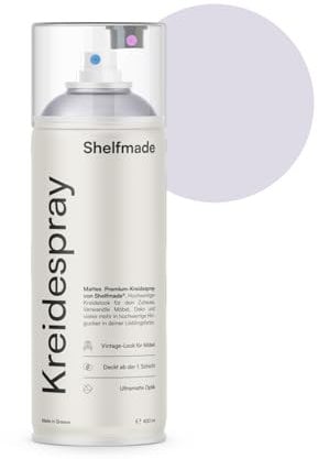 shelfmade Kreidespray lila - hochwertiges Kreidefarbe Spray - Sprühfarbe lila - matte chalk Sprayfarben - deckendes Chalk Spray (Wisteria - Leichtlila)