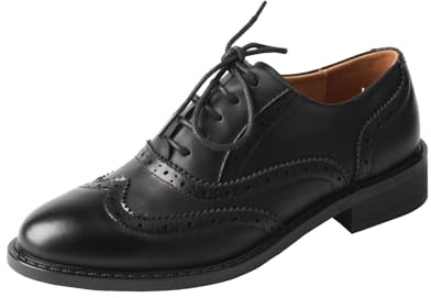 TMA EYES Damen Klassische Schnürung Bequeme Oxford Schuhe, Anzug Business Schuhe