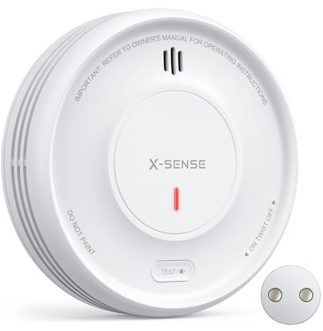 X-Sense Intelligenter Rauchmelder WLAN mit Magnethalterung, Funkrauchmelder smart, 10 Jahre Produktlebensdauer, Austauschbare Batterie, APP-Funktion erfordert die SBS50-Basisstation, XS0D-MR, 1 Stück