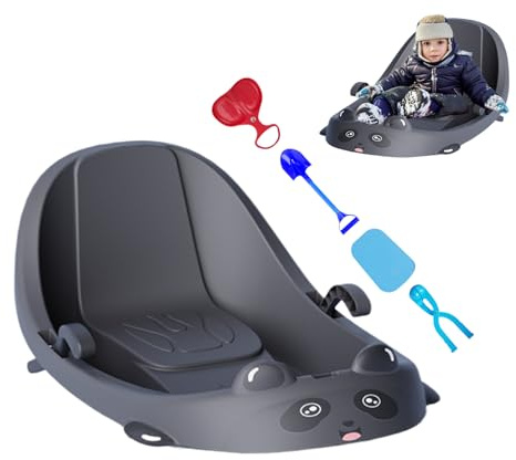 Snow Sled | Built-in Backrest Sport Supplies | Outdoor Snow Sled with Brake,for Cold Weather Snowy Hills Park Backyard Playground Children