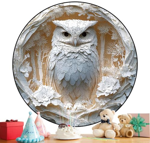 Owl For Adults | 150 Pieces 3D Wooden Owl Puzzle Hard Jigsaw | Bird, Adult For Thanksgiving, Christmas