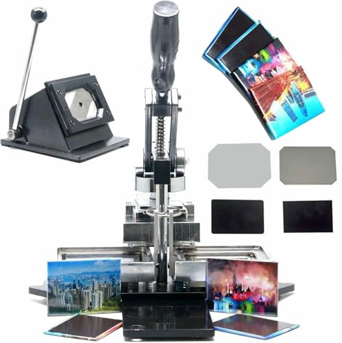 WhFKLca Photo Magnet Machine, Kühlschrankmagnet-Maschinen-Set (rechteckig), Fotomagnet-Maschine, inklusive Presse, Papierschneider und 100 Zubehörteilen, geeignet für Acryl und Karton 80 * 53MM
