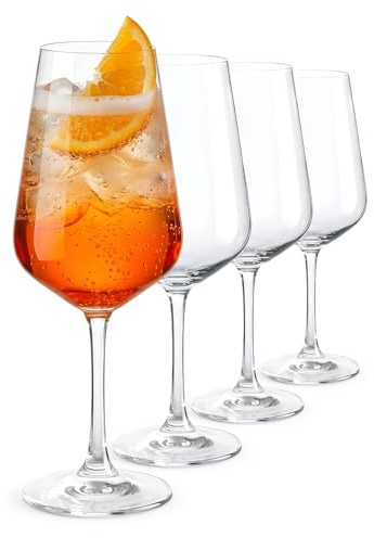 WUITOKI® Calici Spritz Aperol, set da 4, 45cl, in cristallo, resistente, Aperitivo, Cocktail