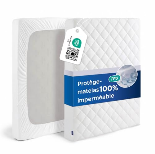 BEDSURE Matratzenschoner 90 x 200 cm Wasserdicht - Matratzenbezug Weiß | Nässeschutz Öko-Tex 100, Matratzenauflage für Allergiker 40°C Waschbar Unfallschutz rutschfest Weich Matratzenschutz