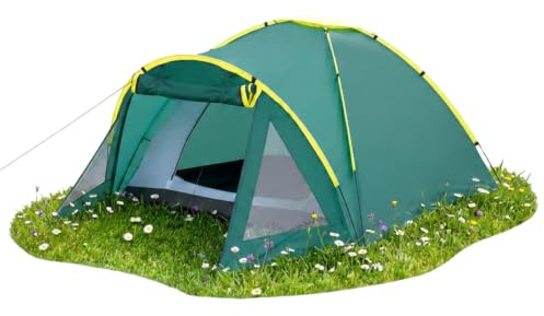 FIXKRAFT Kuppelzelt 3 Personen Campingzelt mit Vorraum Igluzelt Leicht | Leichtes Kuppelzelt für 3 Personen 210x280cm mit Moskitonetzen, Dachlüfter und schnellem Aufbau für Camping & Trekking