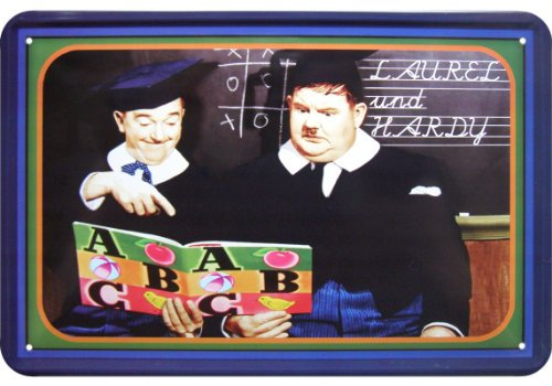 Hollywood, TV Stan Laurel und Oliver Hardy Dick und Doof Blechschild Replik