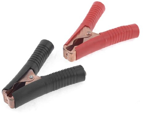 sourcing map 200A Car Auto Battery, schwarz, roter Kunststoff-Griff, Test Alligator Clips Schellen de