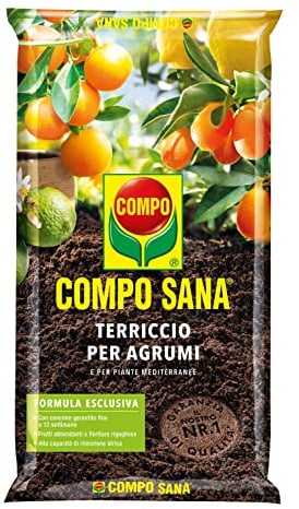 COMPO SANA Terriccio per Agrumi, Per Agrumi e Piante Mediterranee, Con Aggiunta di Argilla, Sacco 20 L
