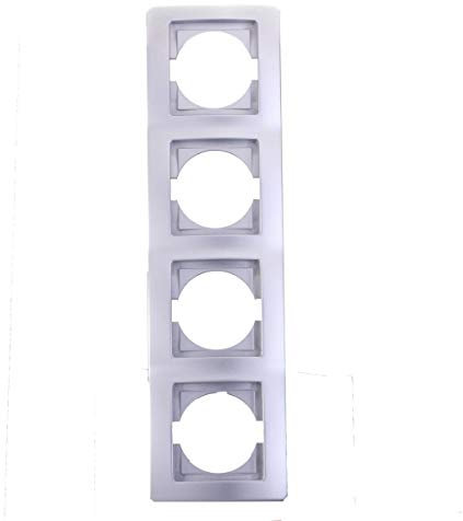 EKONOMIK cadre encastré quadruple, vertical, argent