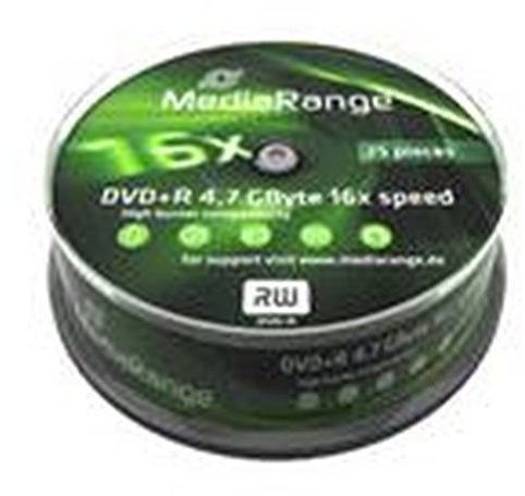 MediaRange MR404 DVD+R Rohlinge (16x Geschwindigkeit, 4,7GB, 25er Spindel)