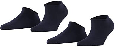 FALKE Uni 2-Pack W SN Coton Unies Lot de 2 Paires Chaussettes Basses, Bleu (Marine 6120), 39-42 Femme
