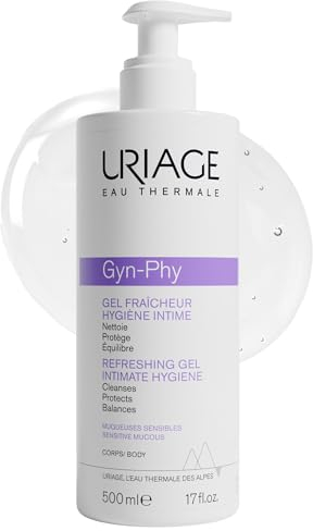 Uriage Gyn-Phy Hygiène Intime Gel Fraîcheur - Toilette Intime Quotidienne - Nettoie en Douceur sans Assécher - Gel Moussant au Parfum Floral - Testé sous Contrôle Gynécologique - 500ml