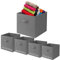 A406 Fabric Foldable Square Canvas Storage Box Collapsible Folding Box Cubes Kids Toys Drawer (Large (30x30x30cm), Grey)