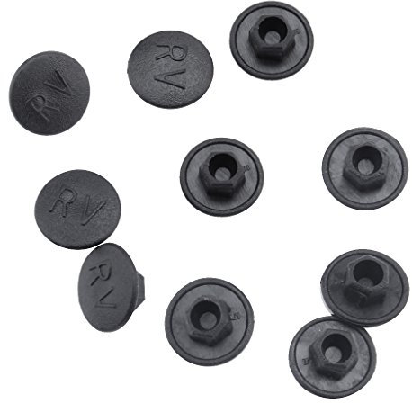 Sharplace Pack of 10 Pieces Portable Hex Socket Allen Bolt Screw Hexagon Head Hedset Cover and Cap Blue/White/Green/Red M5, Black