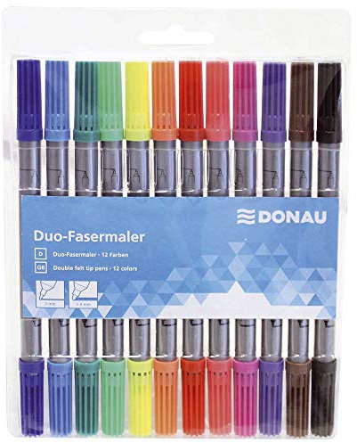 DONAU 5120100-99 Duo-Faserschreiber - Etui 12 Stück