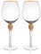 trinkware Juego de 2 tallo copas de Martini – Rhinestone diamond studded con borde dorado – Largo Tallo, 12oz, 9 de altura – elegante cristal y Flauta