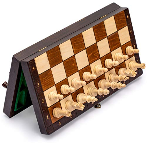 Husaria Magnetic Wooden Portable Travel Chess Game Set - 28cm