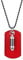 JewelryWe Schmuck Herren Biker Halskette, Patronenhülse Gewehrkugel Militärischen Erkennungsmarken Armee Stil Dog Tag Anhänger mit 70cm Kette, Rot