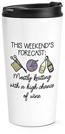 This Weekend's Forecast Knitting Travel Mug Cup