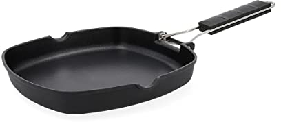 Quid Ebano Asador Aluminio Fundido Mango Plegable 24cm Negro