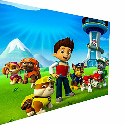 Magic Canvas Art - Bilder Kinder Serie Paw Patrol Leinwandbild 1- teilig Hochwertiger Kunstdruck modern Wandbilder Wanddekoration Design Wand Bild, Größe: 40 x 30 cm