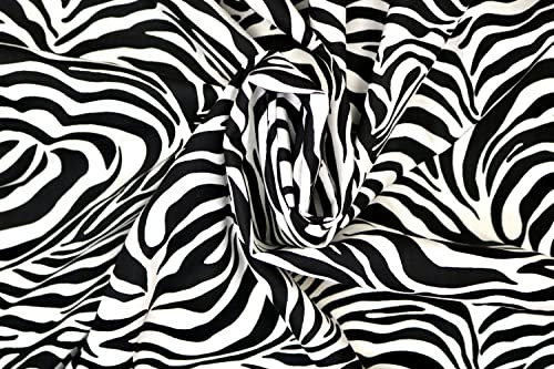 Pyrhan Ltd We believe in Quality 100% Cotton Poplin by Rose & Hubble Black & White Zebra Printed Cotton Fabric by The Metre UK 114 cm Crafting & Dressmaking Fabric Dress Fabric Material,ZebraBlack-45