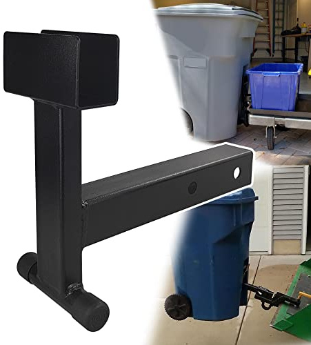 VIAGL 2 inch Trash Can Hauler Grabber Hitch Reciever,Trash Tow Truck Grab Hook Receiver, Single Tank Trash Tow Hook Trash Box Hauler Grabber Trash Tow Hook Attachment for Lawn Mower Garden Tractor