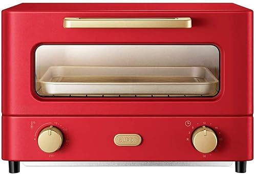 Mini Forno da 12 Litri, fornello Elettrico e Grill, Cottura Domestica Timer per Forno Piccolo Porta a Doppio Vetro Calore Superiore e Inferiore Forno tostapane da appoggio a convezione da 1000 W