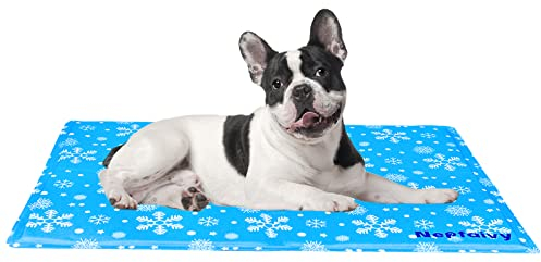 Nepfaivy Kühlmatte Kühldecke für Hund und Katze - Hunde Kühlmatte Selbstkühlend mit Ungiftiges Gel, Hundekühlmatte Katzen Kaltgelpad für kleine Haustiere oder Mensch, 40x50cm