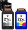 COCCINK 21XL 22XL (1 Schwarz, 1 Farbe) Wiederaufbereitete Druckerpatronen Ersatz für HP 21 22 XL für Deskjet F2120 F2180 F2280 F380 F390 F335 F4180 D2360 D1460 D1530 D2460 OfficeJet 4315 J3608 Drucker