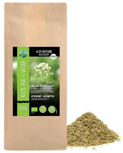 Alpi Nature Bourse a Pasteur BIO Tisane 500g, Thé en Vrac, Herbe de Bourse a Pasteur Séchée et Coupée