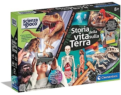Clementoni - 19337 - Scienza e Gioco Lab - Storia della Vita sulla Terra - Laboratorio Scientifico Bambini 8 Anni, Esperimenti di Scienza, App Dedicata, attività con Realtà Aumentata, Made in Italy