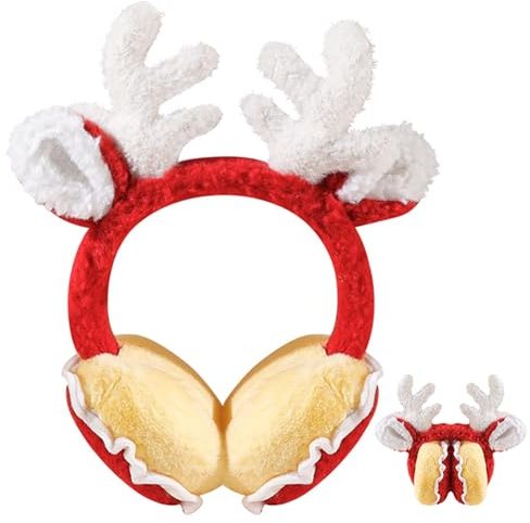 Suuwwn Ohrenschützer Winter,Ohrenschützer Damen Ohrenschützer Kinder Winterwarmen Ohrenwärmer Plüsch Ohrenwärmer für Outdoor Ohrenschützer Kälte Weihnachten Winter Warme Ohrenschützer (Rot)