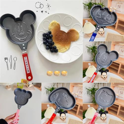 Vipomkowa Poêle Pancakes, Poêle à frire Créative avec Motif de Dessin Animé, Mini Petites casseroles Induction, Poêle à Omelette Antiadhésive pour le Petit Déjeuner Hamburgers, œufs, Crêpe