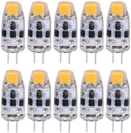 Myhoomowe Bombilla G4 2W la Bombilla LED G4 Es Equivalente a la Bombilla HalóGena G4 de 20W Pieza de Repuesto, Base G4 Ac / Dc12V-24V, CáLido 10 Piezas