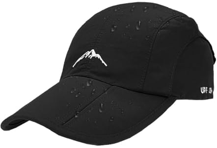 CheChury Unisex wasserdichte Baseballkappe Herren Running Kappe Retro Baseball Cap Verstellbar Basecap Sonnenschutz Sport Cap Sonnenhut Damen Baseballmütze Baumwolle Sommer Cap Outdoor,Schwarz