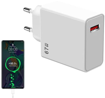 Chargeur USB C – Adaptateur Secteur USB C 67 W, Adoption d'appareils électroniques avec Port USB C | Bloc de Chargeur Mural à Charge Ultra Rapide Qc 5.0, Compatible avec Chargeur de téléphone Compact