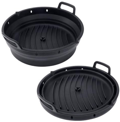 Molde de Silicona para Freidora de Aire XXL de 22 cm. Bandeja para Airfryer Cosori 5,5L y 6,4L / Cecotec 5,5L y 6L
