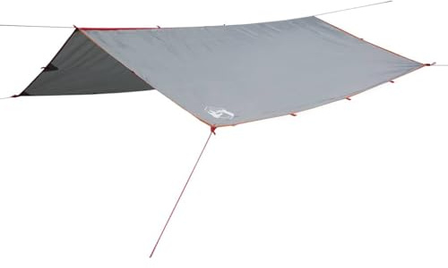 vidaXL Tarp, Wasserdicht Zeltplane, Sonnensegel Abdeckplane für Hängematte, Regenschutz Sonnenschutz für Outdoor Camping Picknick Festival, Grau Orange 500x294cm