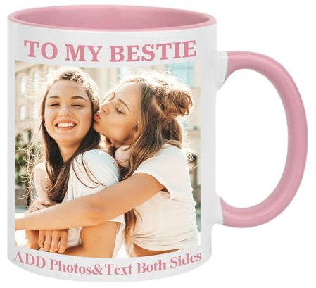 Greatabox Custom Coffee Mug Personalised with Photo Text on Both Sides, 11 oz Customised Photo Mug Wholesale Personalised Cup for Women Men, Personalised Photo Gifts for Birthday Anniversary