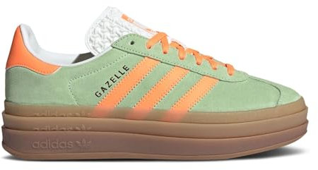 adidas Gazelle Bold Damenschuhe, Semi Green Spark/Screaming Orange/Core White, Gr, Semi Green Spark/Screaming Orange/Core White, 7