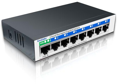 Interruptor Gigabit de 8 puertos, fácil gestión inteligente, Plug & Play, montaje en escritorio/pared, metal resistente, hub de red doméstica, divisor Ethernet de oficina, funcionamiento silencioso